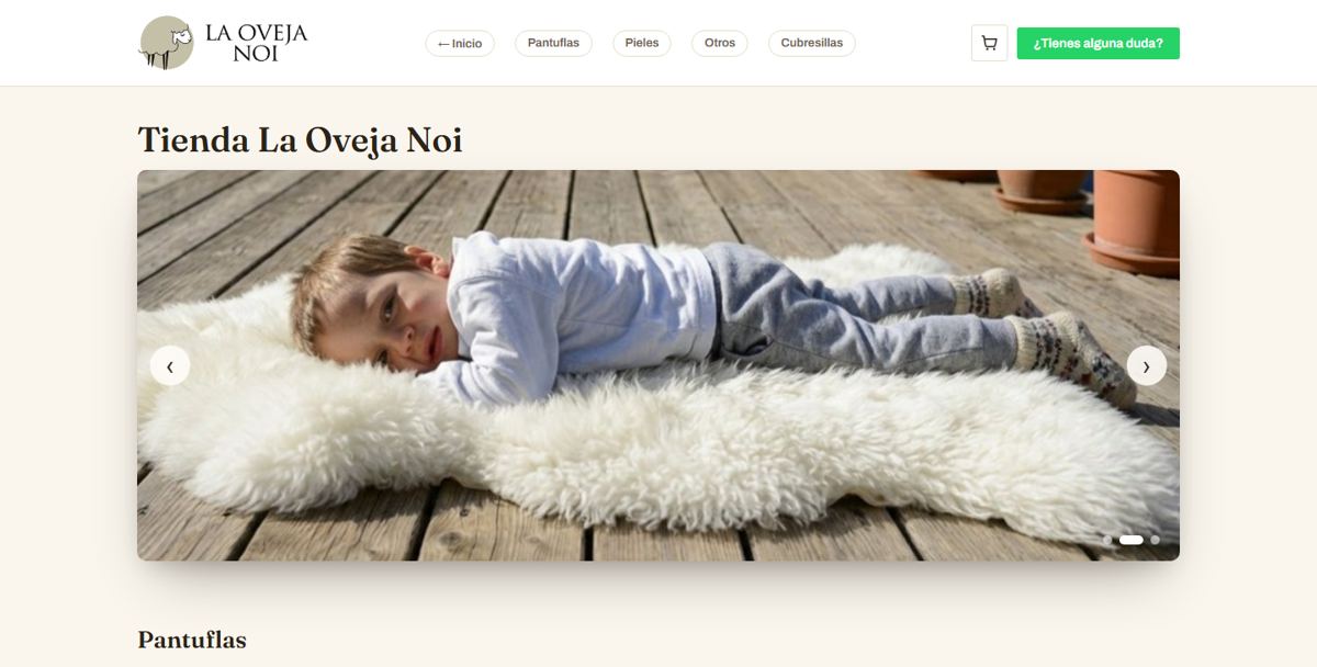 Tienda online de La Oveja Noi, hecha por Orquelo